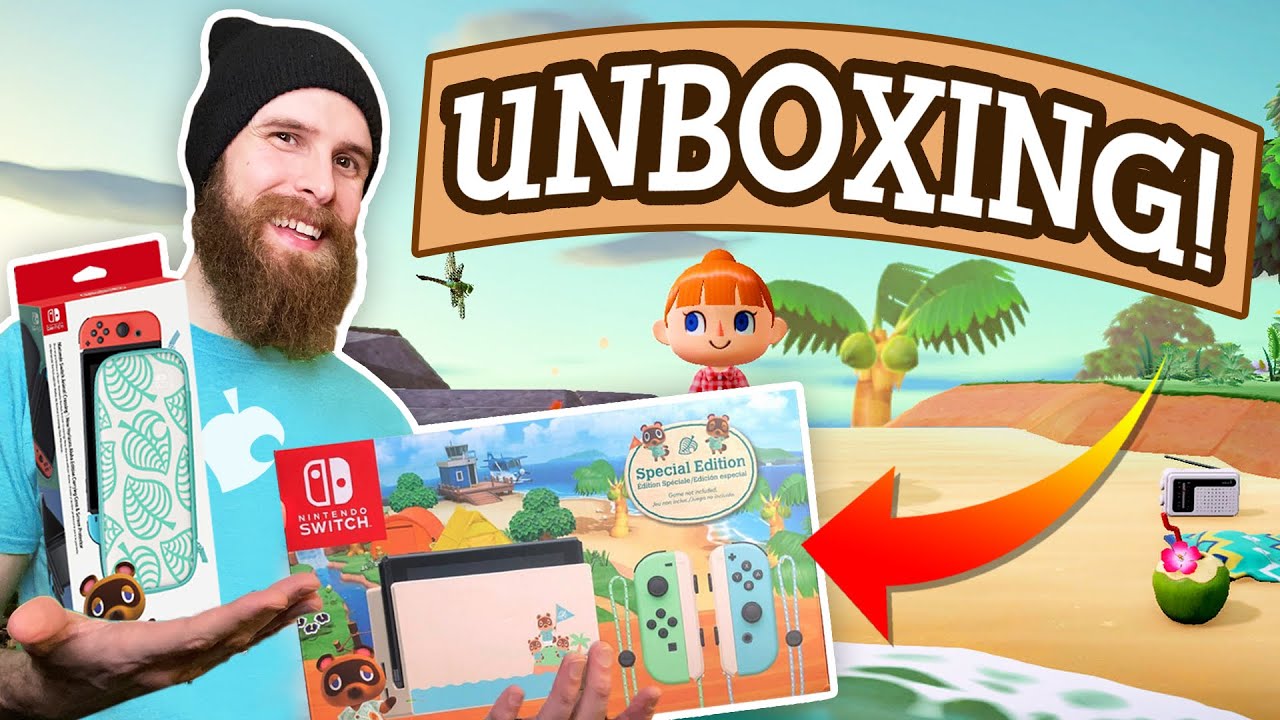 Консоль Nintendo Switch с игрой Animal Crossing — распаковка и обзор!