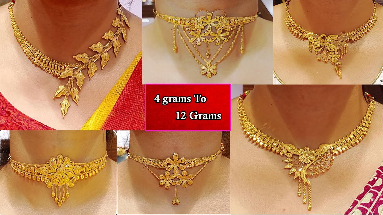 22ct Light Weight Gold Necklace and Choker Designs with Weight And Price || Shridhi Vlog