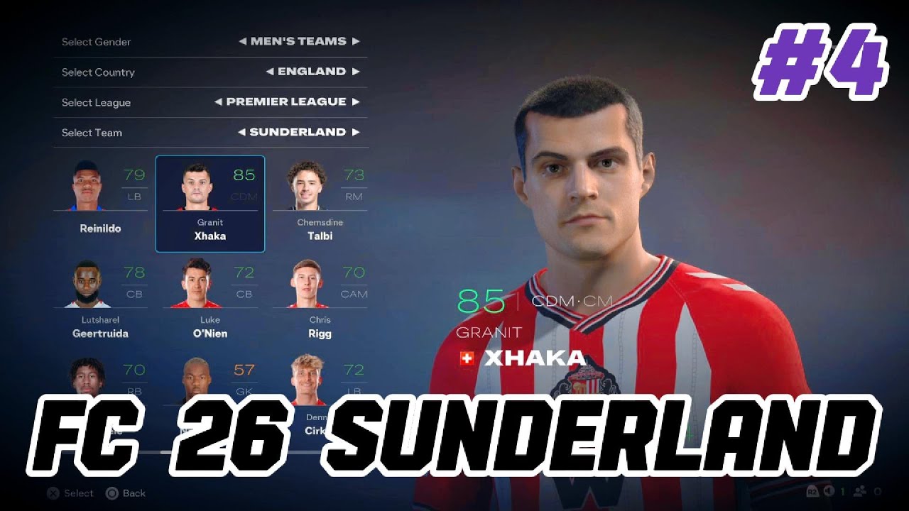 FC 26 SUNDERLAND PLAYER FACES AND RATINGS