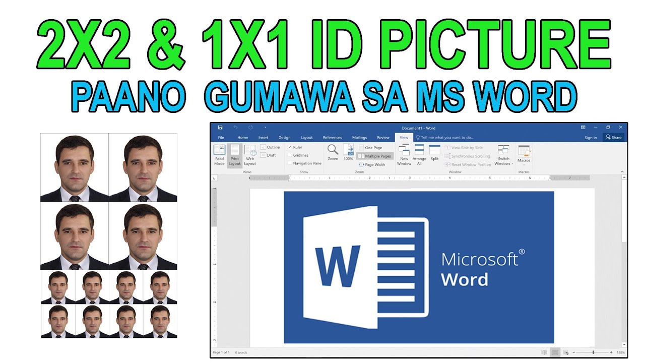 HOW TO CREATE 2X2 & 1X1 ID PICTURE IN MS WORD FOR BEGINNERS