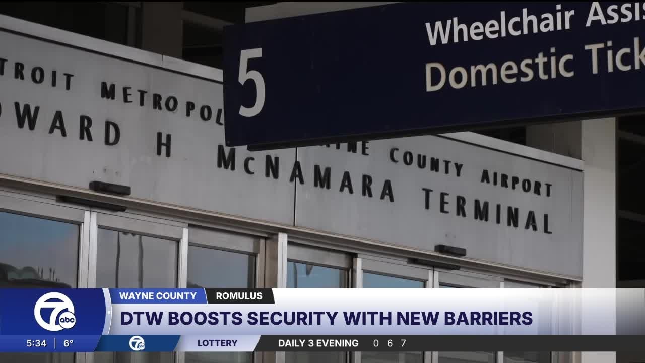 DTW adds concrete barriers after car crashes into McNamara Terminal