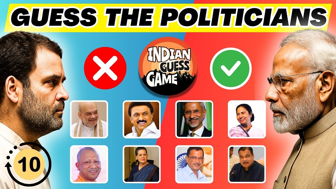 Guess 100 Indian Politicians |  POLITICIANS QUIZ | Indian Guess Game Challenge 🇮🇳