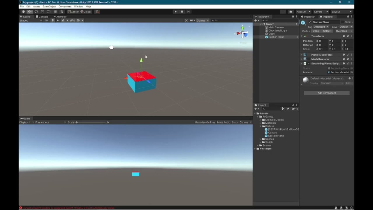 UNITY -- Section/Clipping Plane - Basic Setup