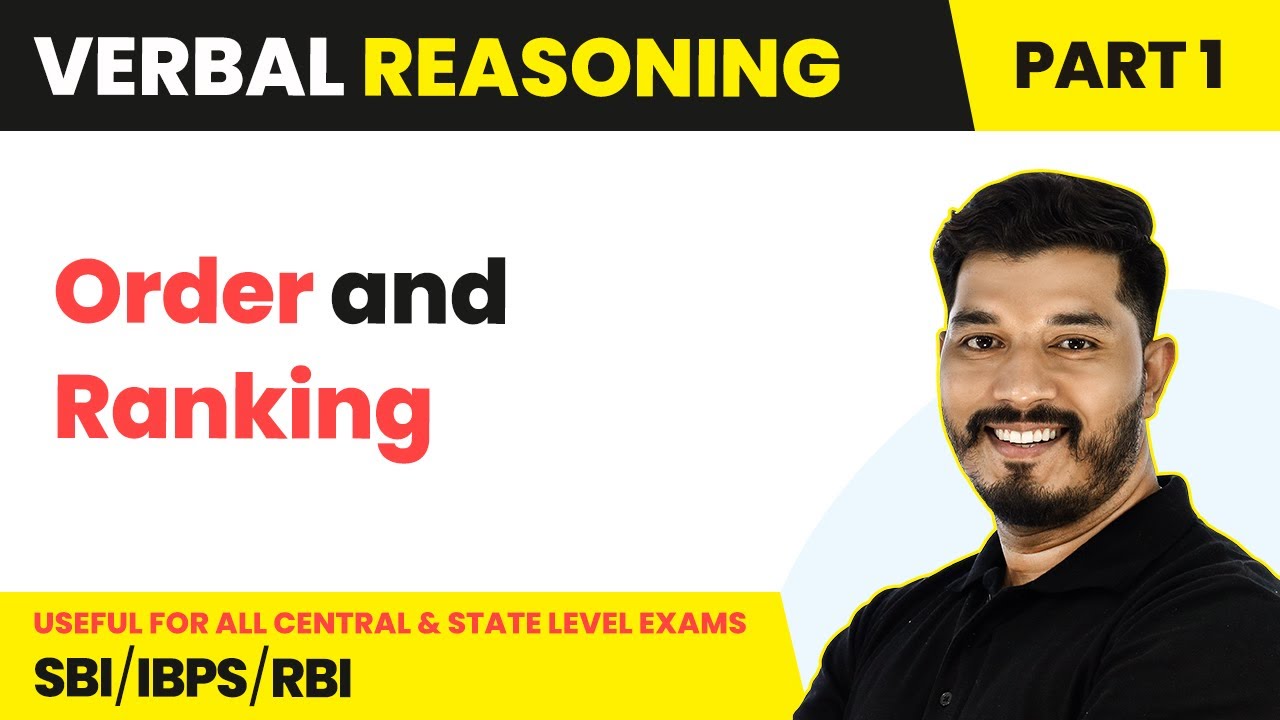 Order and Ranking (Part 1) | Reasoning | Banking Foundation Course 2022