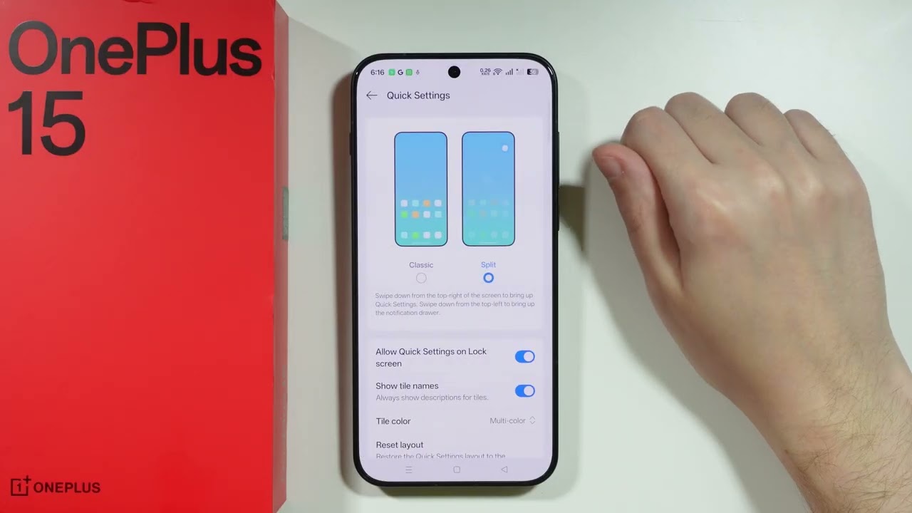 OnePlus 15: как включить/выключить быстрые настройки (Пункт управления) на экране блокировки