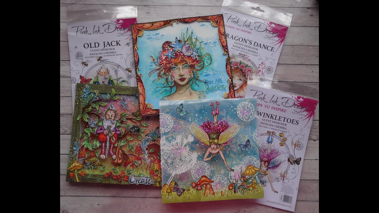 Pink ink design October Stamps 2020 with DT samples