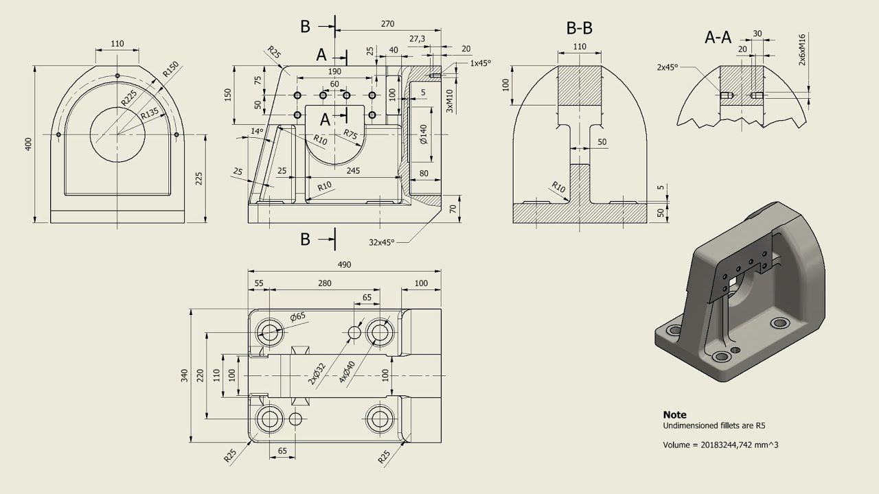 Tutorial Inventor - 402 BEARING BODY