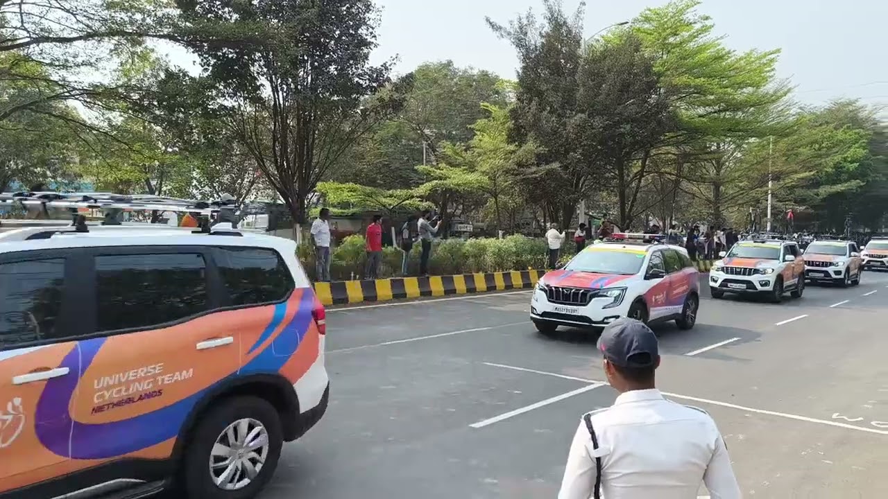 Pune Grand Tour 2026. Near Thermax chowk. Cycling event.