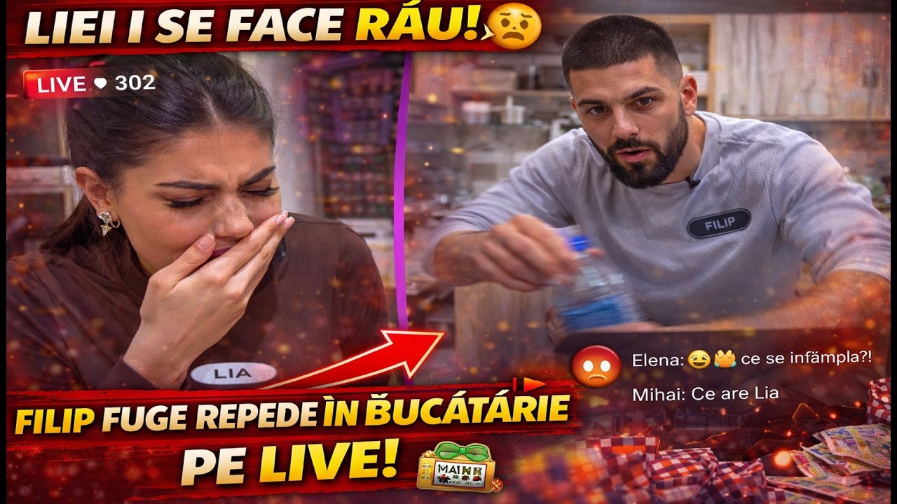 Liei i se face rău și Filip fuge repede în Bucătărie pe live