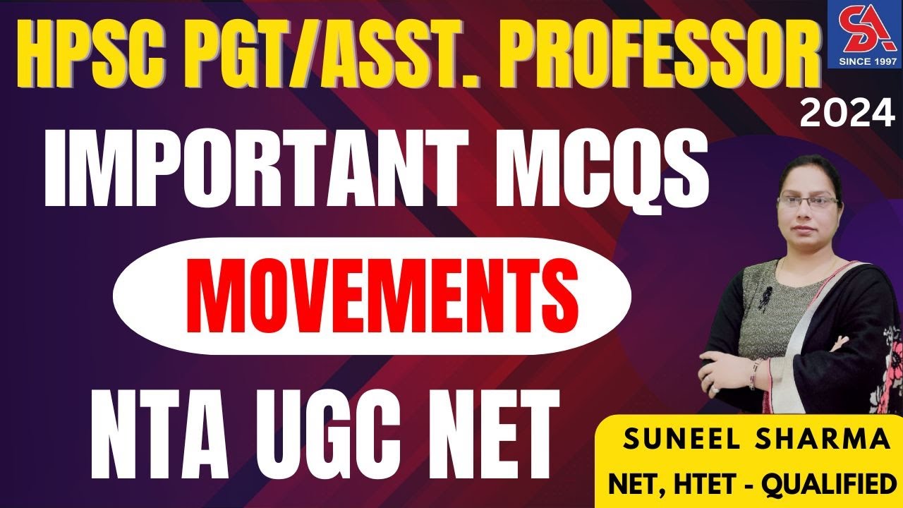 HPSC PGT/ASST. PROFESSOR/NTA UGC NET-ENGLISH I MOVEMENTS IMPORTANT MCQS I तैयारी SELECTION की