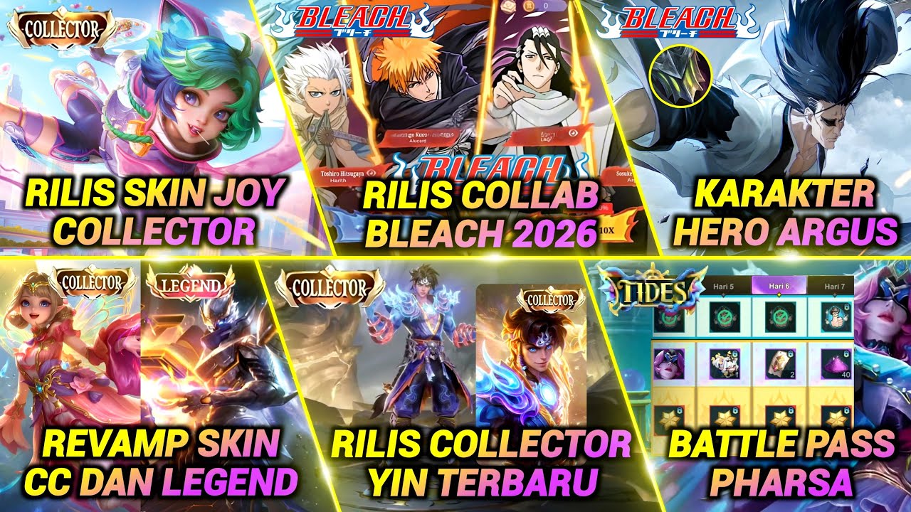 AKHIRNYA RILIS COLLAB BLEACH!! BATTLE PASS PHARSA, CC JOY, CC YIN, CC BEATRIX, REVAMP LEGEND DLL