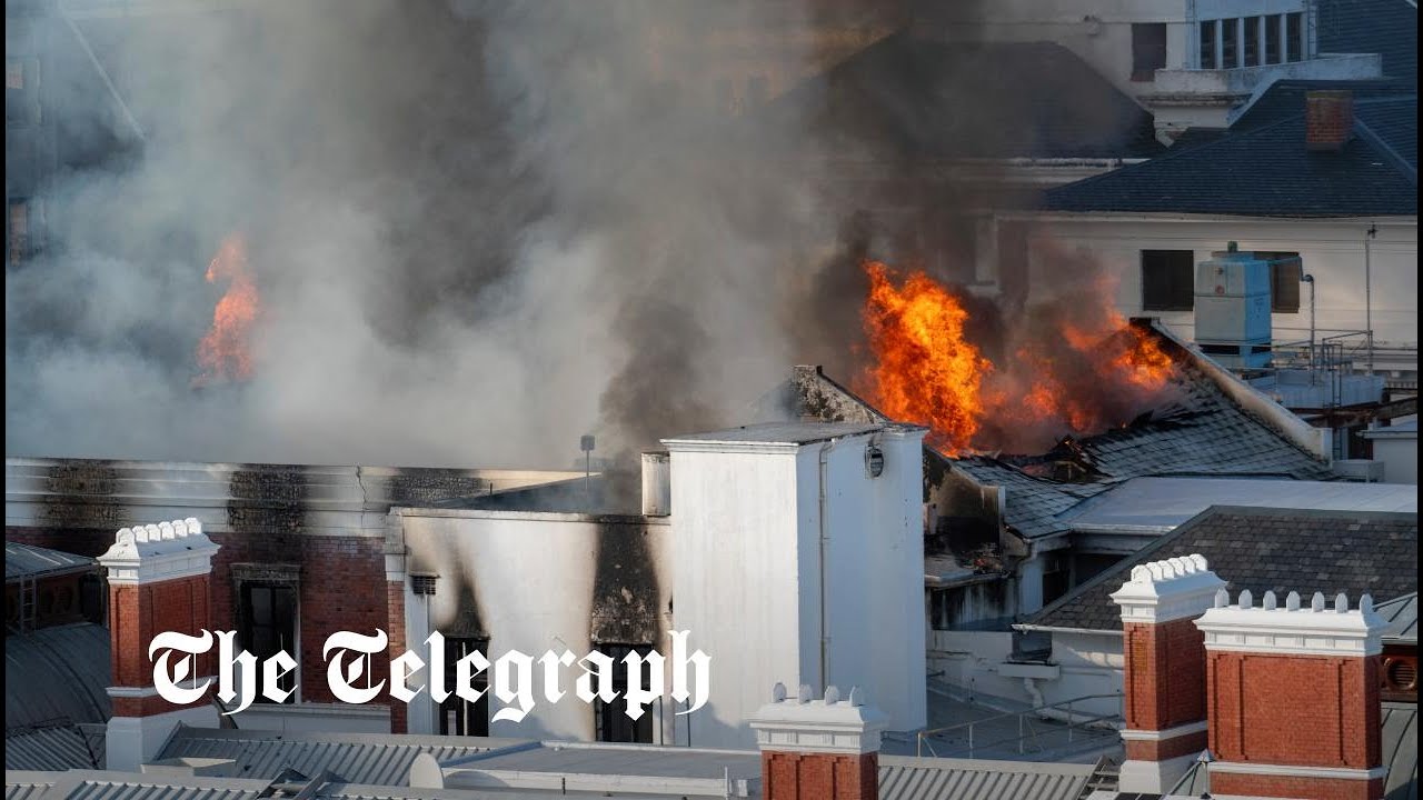 Fire rips through South Africa's Houses of Parliament in Cape Town