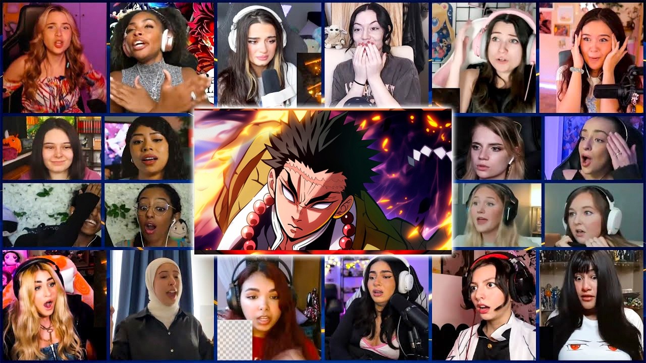 🔥20 GIRLS REACT🔥 to Demon Slayer Hashira Training Arc Season 4 Episode 8 Reaction Mashup   鬼滅の刃.