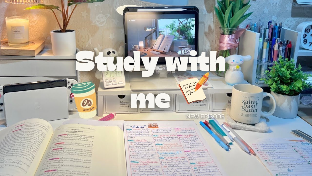 🎶เพลงอ่านหนังสือ|Study with me| 1 hour ☕️