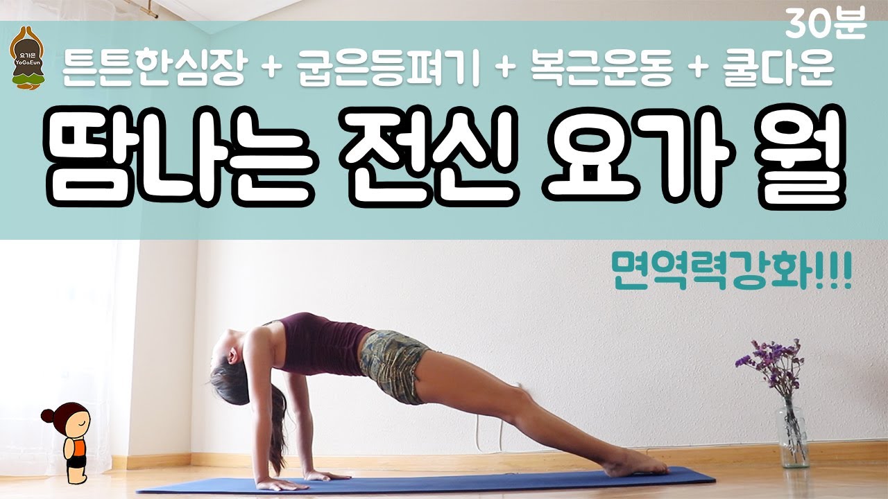 (요가은) 땀나는 전신요가 월요일 / 면역력강화,  튼튼한심장, 굽은등펴기, 복근운동, 쿨다운스트레칭