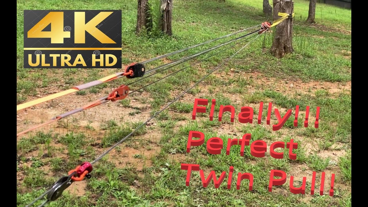 #9 Pulling Twin Stumps With Snatch Block Pulleys, 14:1 Mechanical Advantage [4K 60FPS]