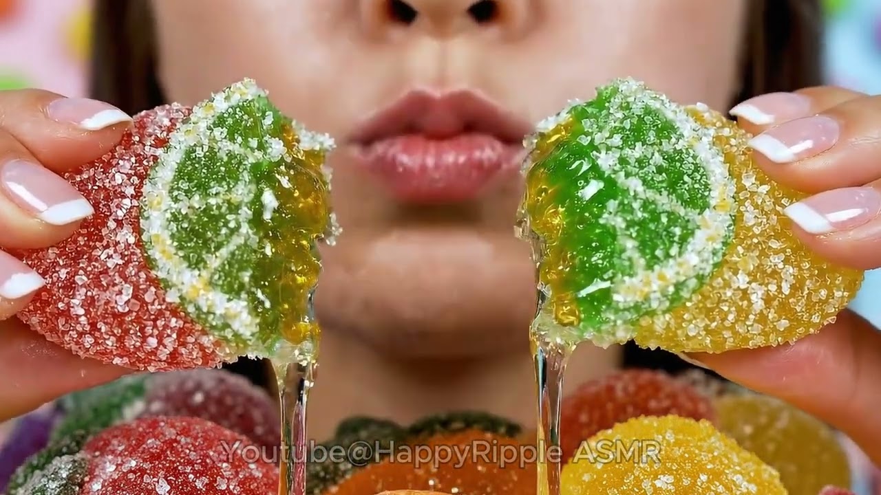 Satisfying Fruit & Jelly Dessert ASMR 🍓🥭 Juicy Syrup + Chewy Bites | No Talking Eating Sounds