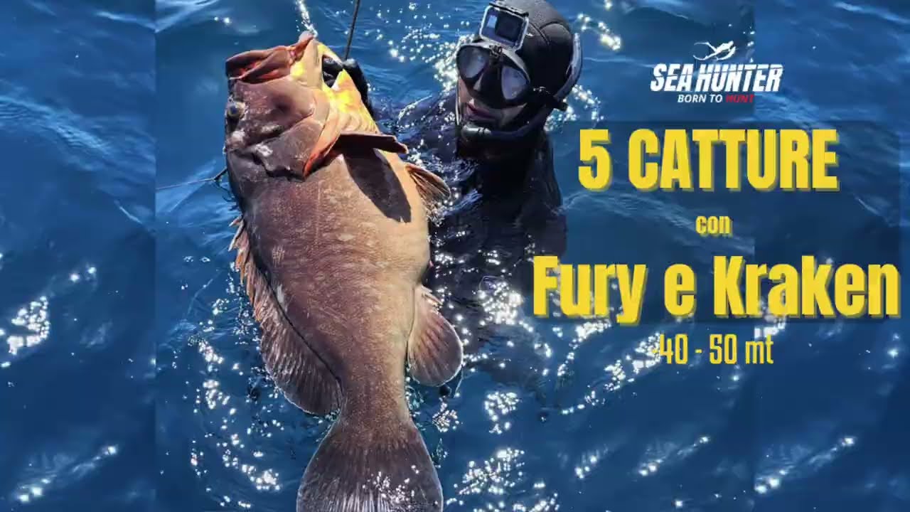 Pesca Sub: 2 grosse Cernie e altre 3 catture tra i - 40 e - 50 mt