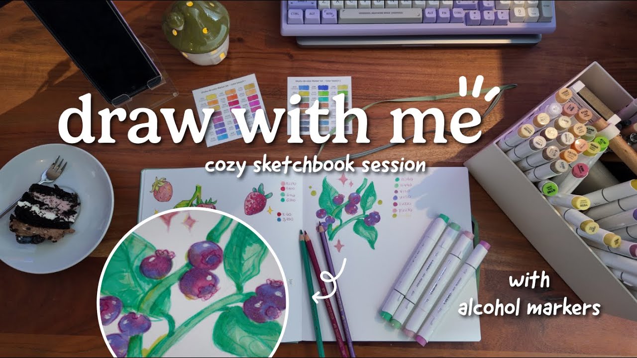✿ trying alcohol markers; a cozy, slow sketchbook session ✿ draw with me
