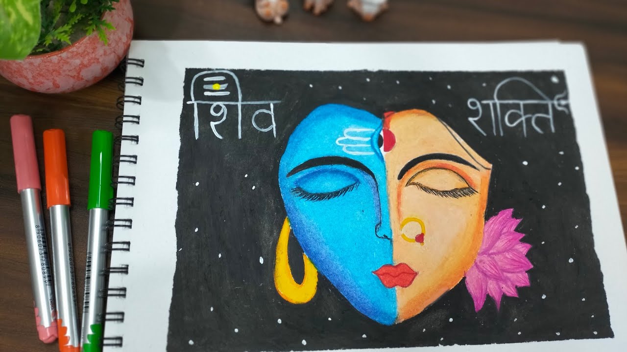 How to make Shiv 🔱 parvati with oil pastel | shiv 🔱 parvati | Draw Step by Step