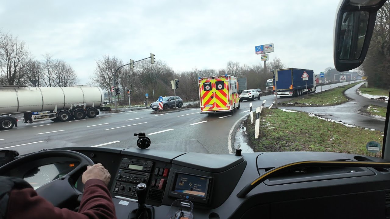 Nach der Fahrt soll der Bus  wieder zur Werkstatt.