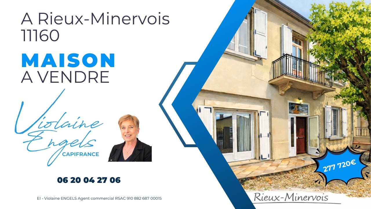 Maison de caractère 165 m² – Piscine – Garage 101 m² – Rieux-Minervois (11160)