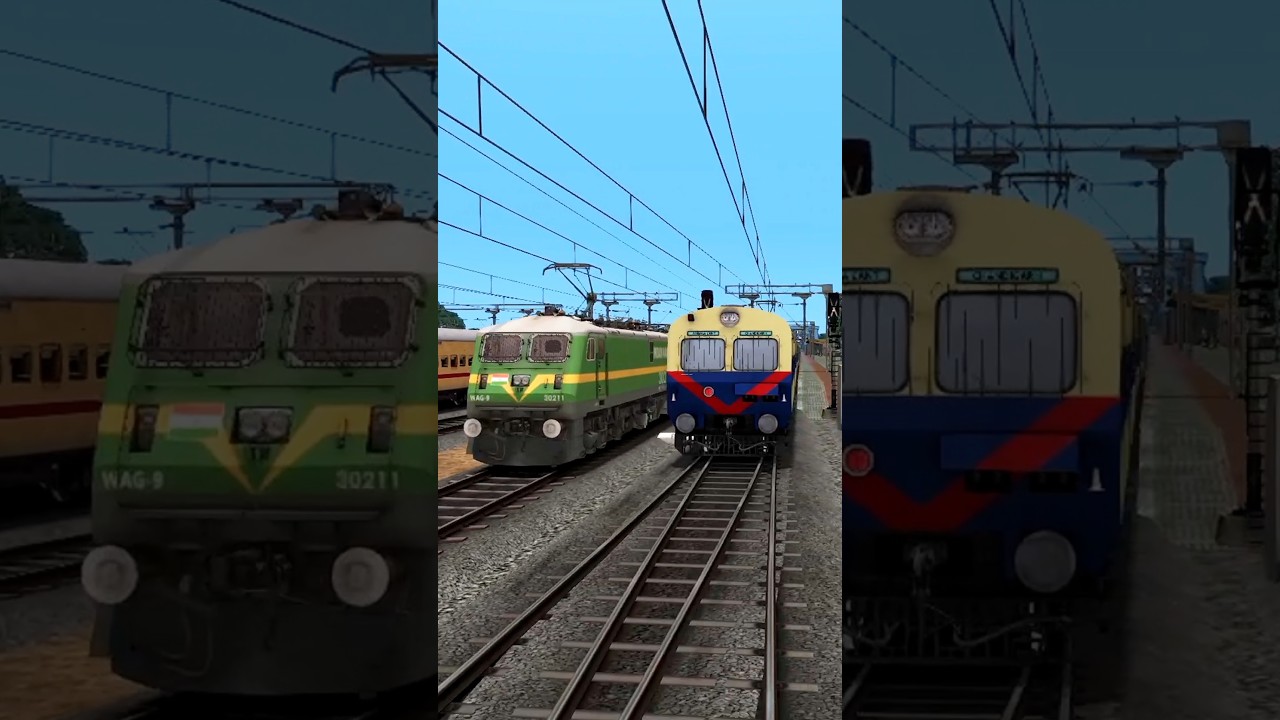 Train Simulator, MEMU Passenger Train hit a fast-moving WAG 9 freight train, Train Accident #train