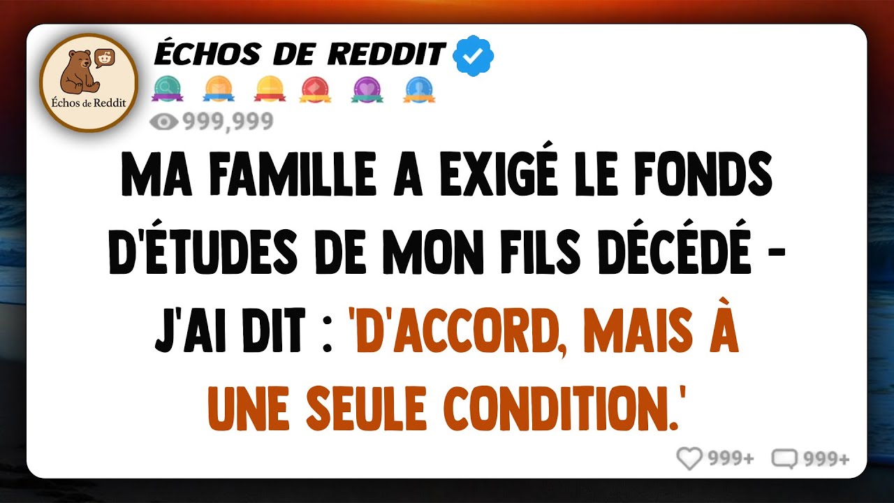 Ma famille a exigé le fonds d'études de mon fils décédé – J'ai dit : 'D'accord, mais à une seule...