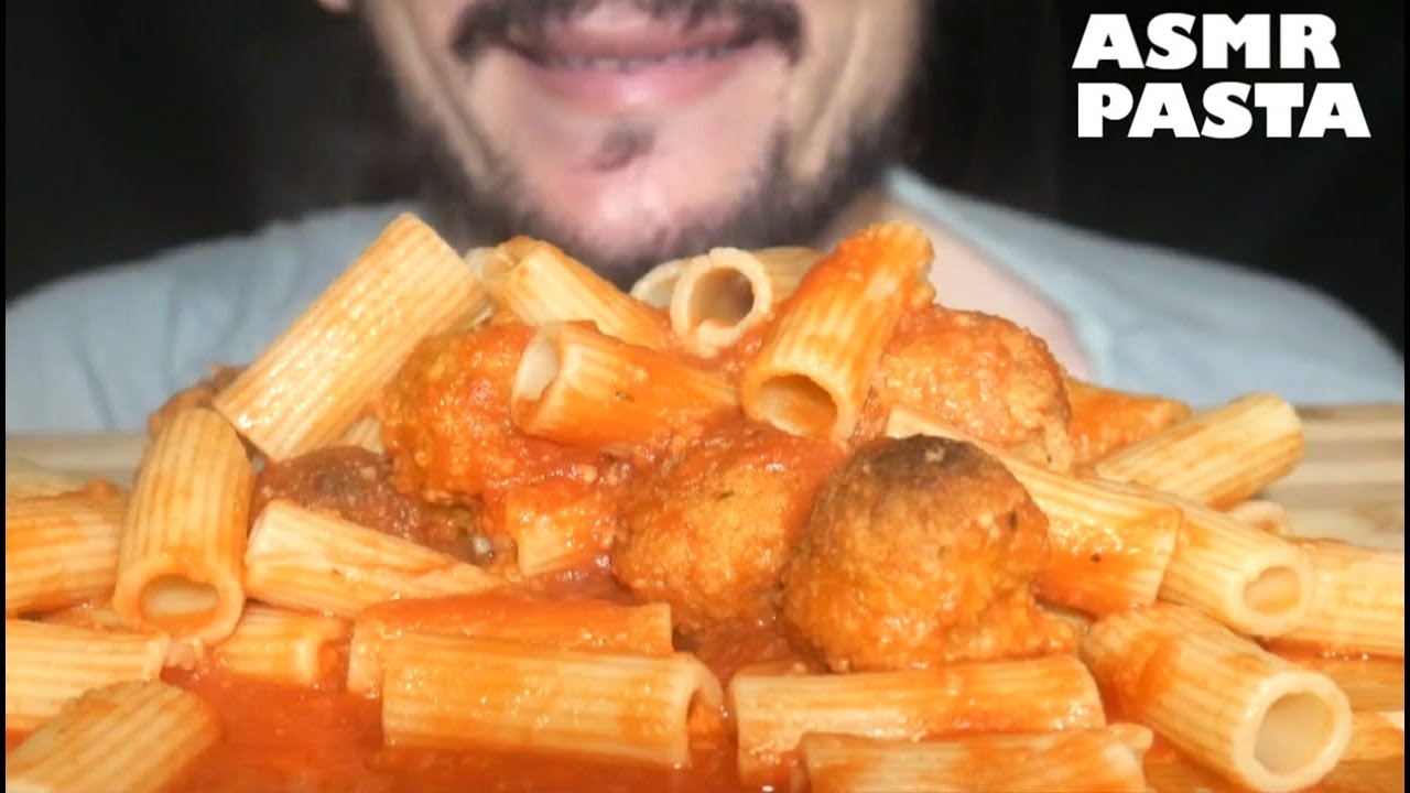 MUKBANG ITA | RIGATONI CON SALSA E POLPETTE EATING SHOW ITALIANO *ASMR NO TALKING CIBO PASTA 먹방 먹는