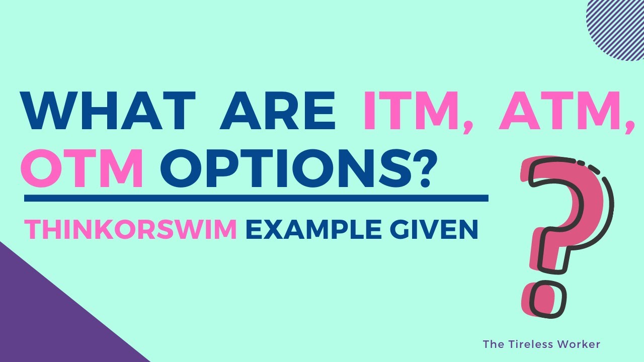 What are ITM, ATM, OTM options? | Thinkorswim example given