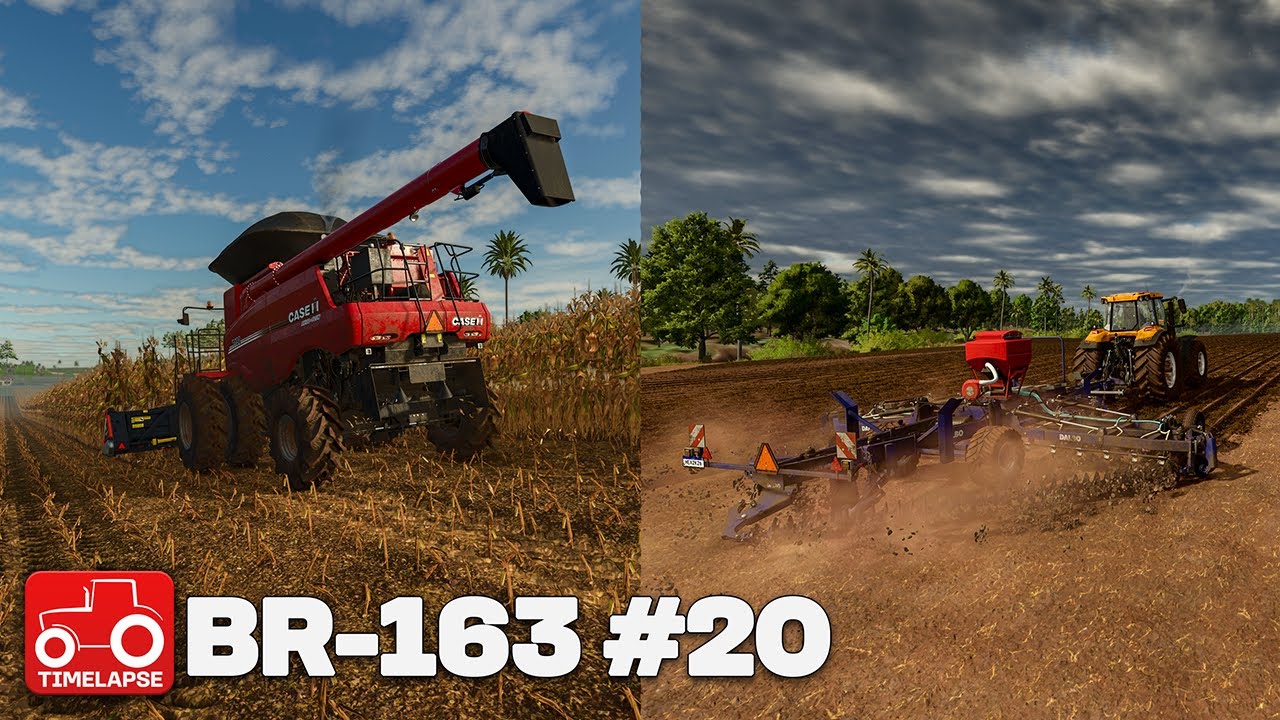 УБОРКА КУКУРУЗЫ, ПОДСОЛНЕЧНИКА И ХЛОПКА!! BR 163 FS25 Интервальная съёмка Farming Simulator 25 Эп...