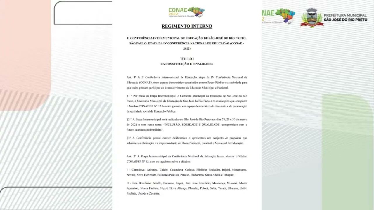 CONAE | Transmissão ao Vivo Educativa | Prefeitura de São José do Rio Preto | Seven Press | 2022