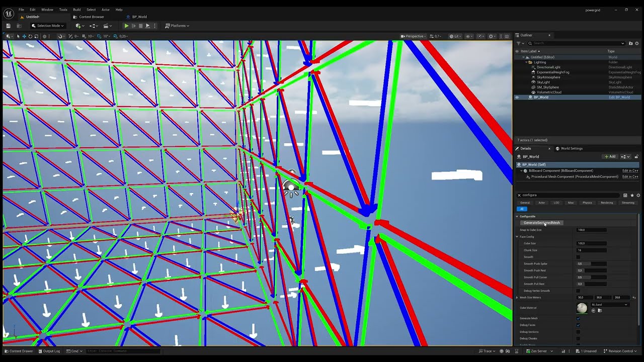 Unreal Engine 5: Procedural Mesh Generation from a 3D Grid with Subtraction, Smoothing, and Noise