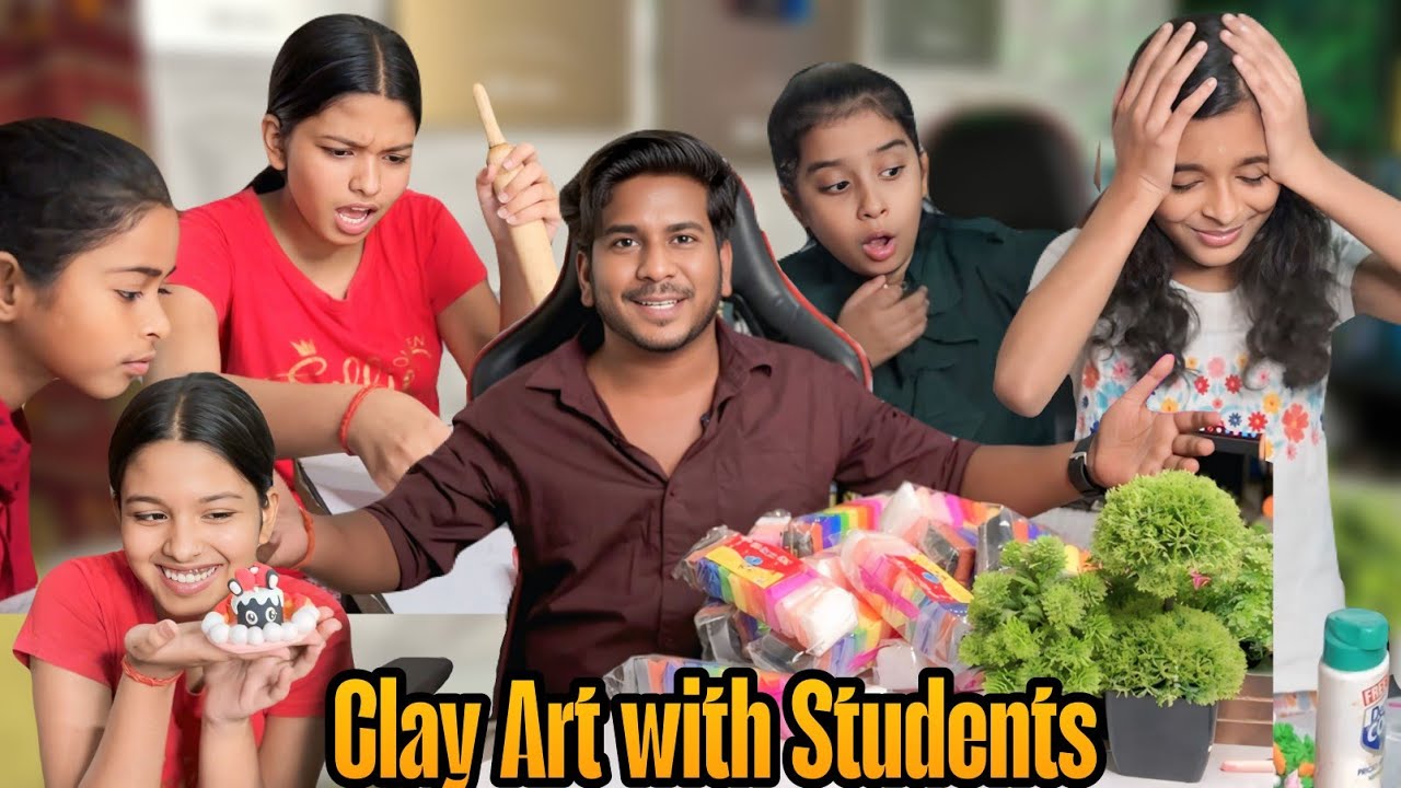 Clay art with students 😱 Clay Art challenge Artfreak