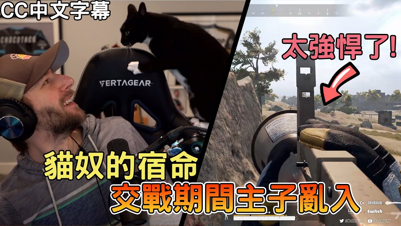 【chocoTaco中文】貓奴的宿命 交戰期間主子亂入 火箭筒實在太強悍了(#CC字幕)｜絕地求生PUBG｜chocoTaco精華#39