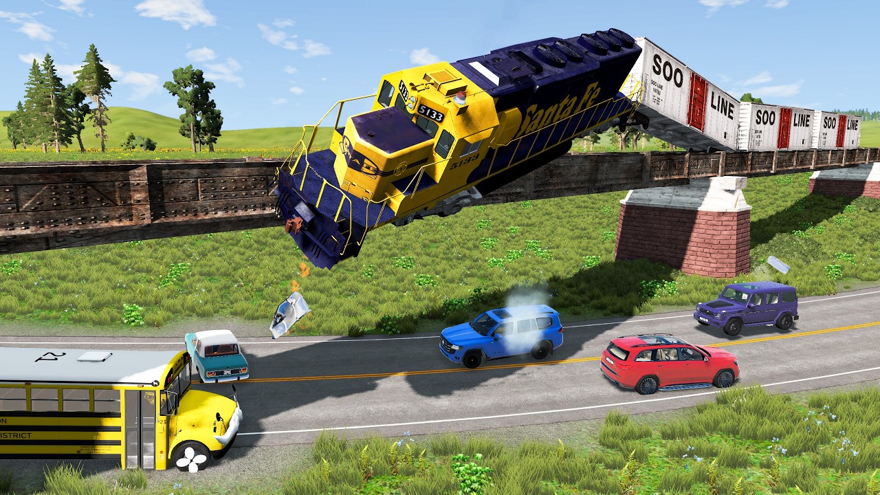 Train Accidents vs Cars and Rails | BeamNG.drive