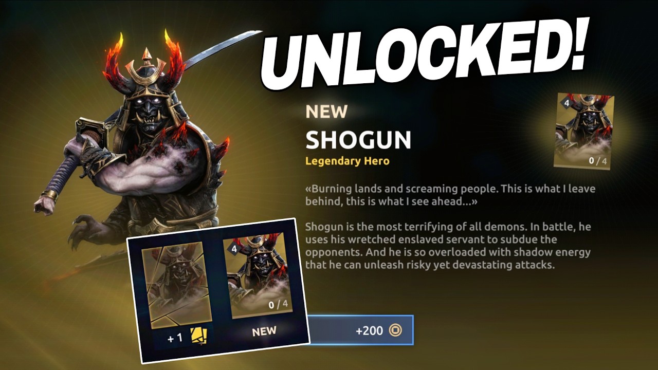 I UNLOCKED SHOGUN! ☠️🔥 New Legendary Hero Gameplay | Shadow Fight 4 Arena