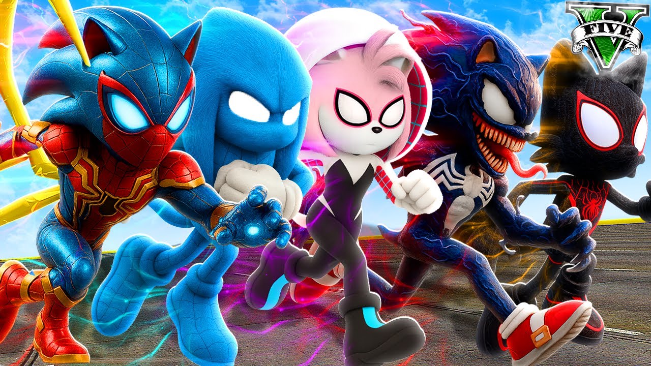 Qué Personaje DE SPIDER SONIC es el MÁS RÁPIDO en GTA 5 ?? (Sonic movie mod)