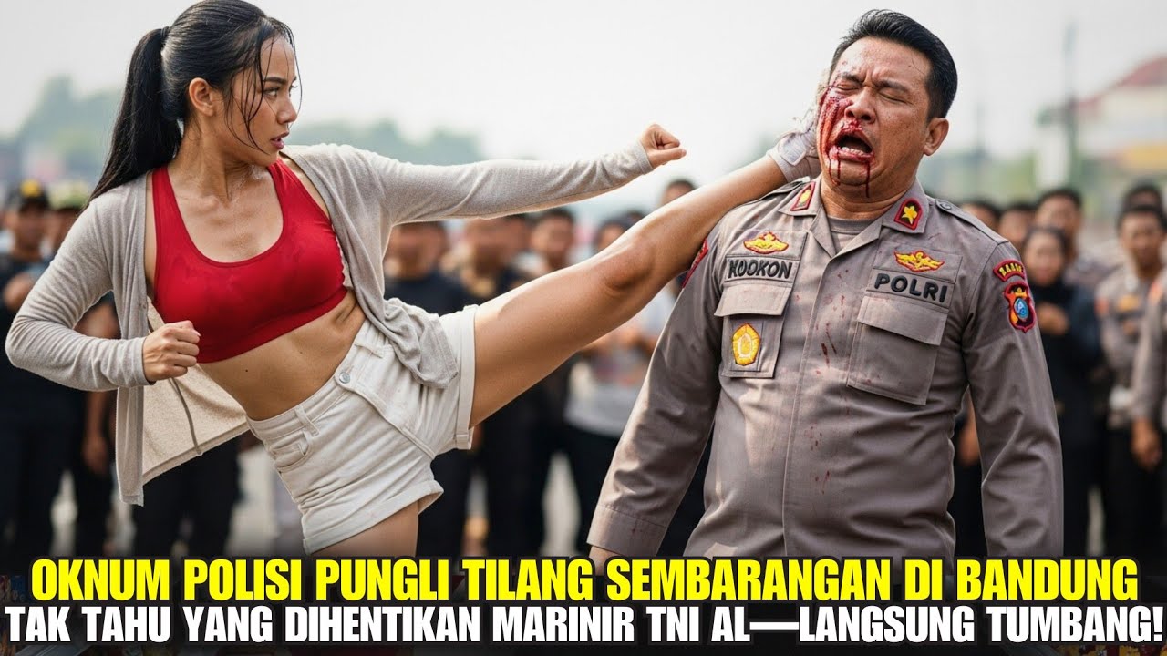 POLISI PUNGLI MINTA “DAMAI”, TAK TAHU YANG DIHENTIKAN MARINIR—1 TENDANGAN LANGSUNG TUMBANG!