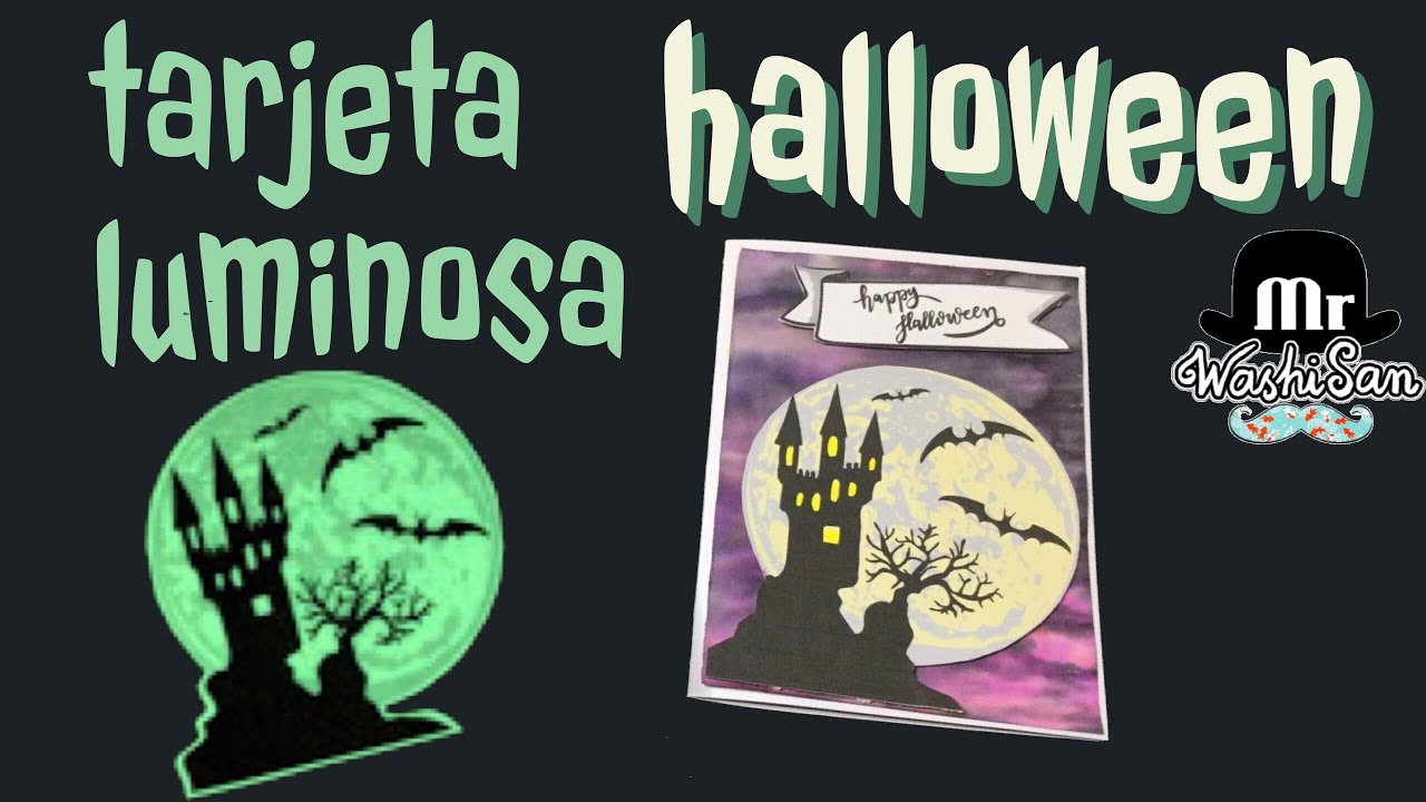 Tarjetas luminosas de Halloween (brillan en la oscuridad) con freebies