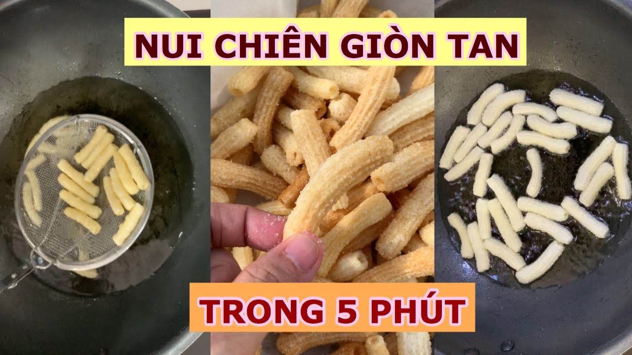 TỔNG HỢP TIKTOK Cách làm nui chiên ngào đường trong 5 phút ngon bá cháy