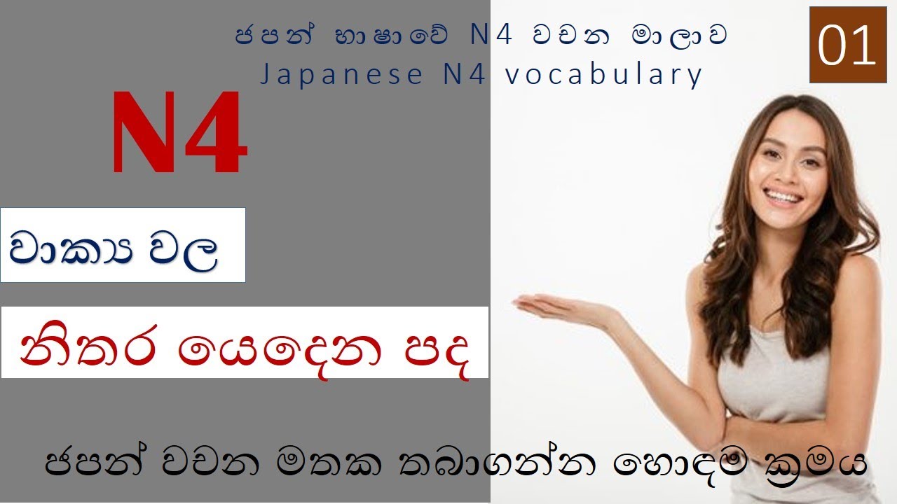 ජපන් භාෂාවේ වාක්‍ය වල නිතර යෙදෙන පද| N4 වචන මාලාව| N4 vocabulary in sinhala| Aiko japanese