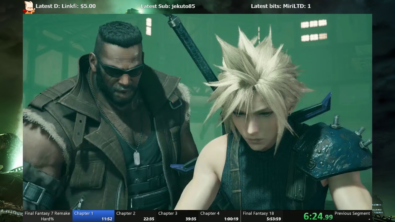 Final Fantasy VII Remake Hard Mode Speedrun PB 05:44:16
