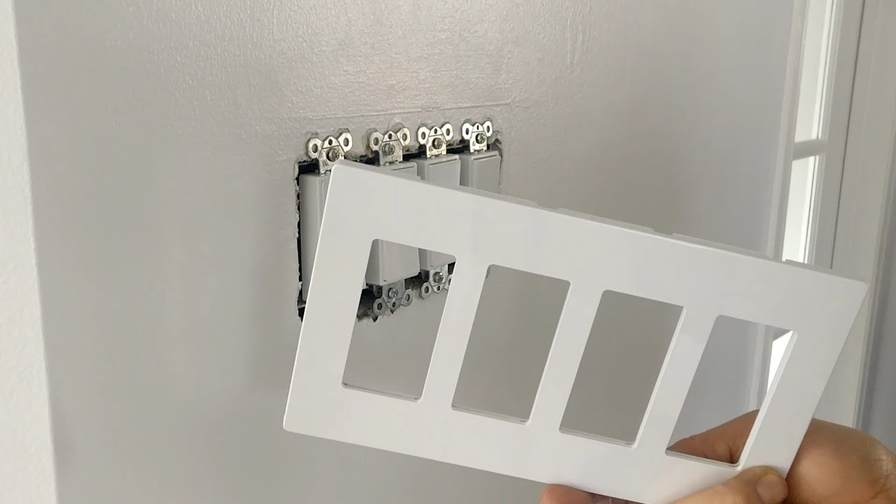 how to replace 4-gang screwless wall plate to your old switch cover plate