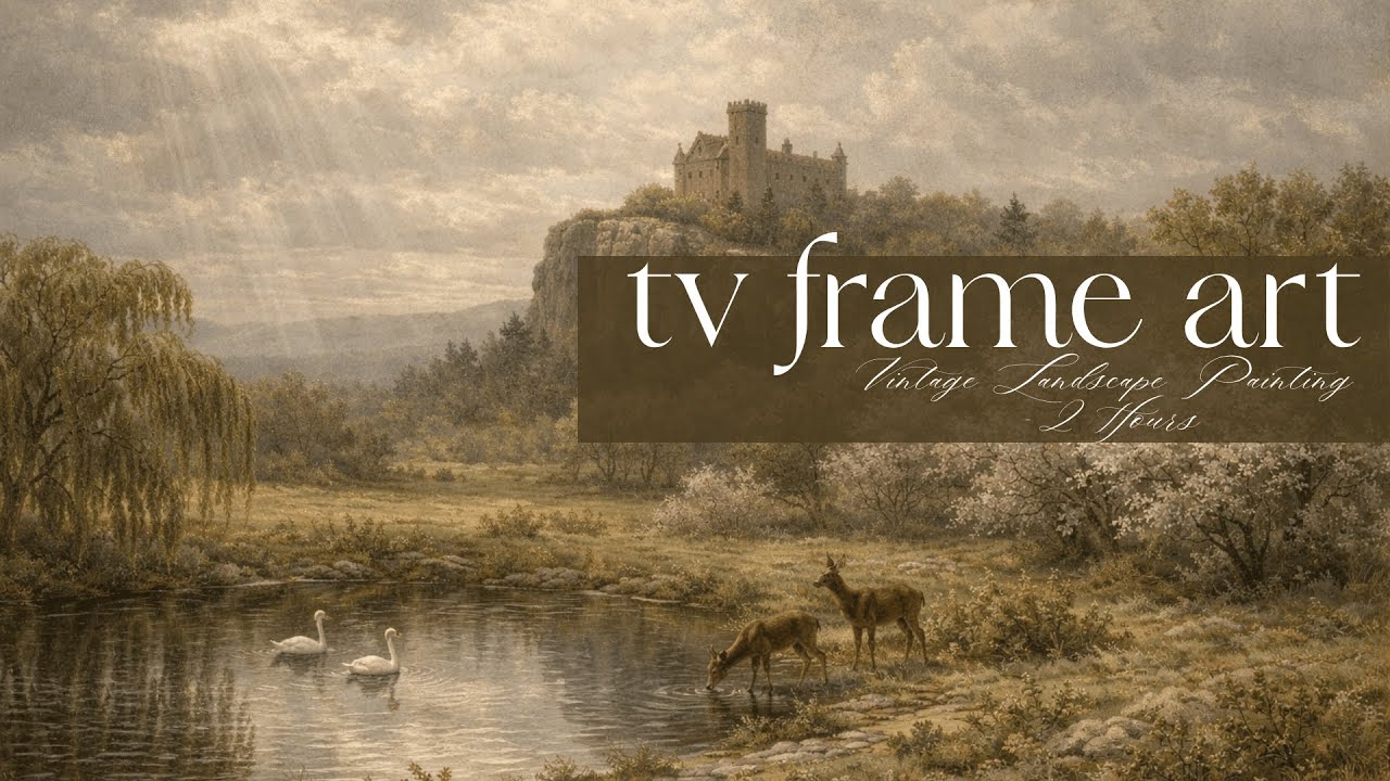 Frame TV Background | Vintage Landscape Painting | Art Screensaver For TV | One Scene, Two Hours
