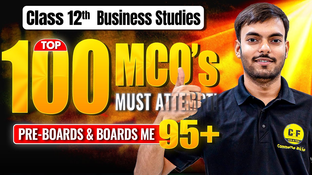 100 Expected Business Studies MCQs for Board Exam 2025 | Full Syllabus | Class 12 | Mayank Sir