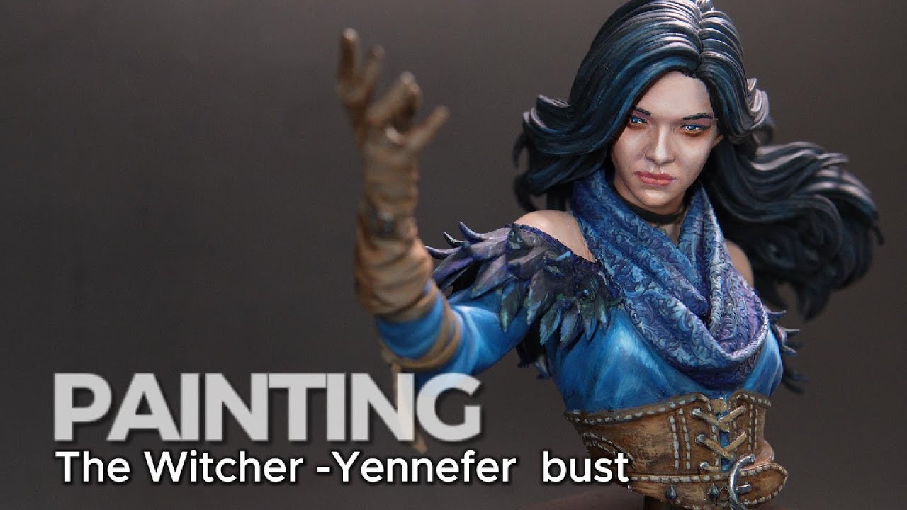 Painting miniature -The Witcher -Yennefer  bust , 3D printed figure,