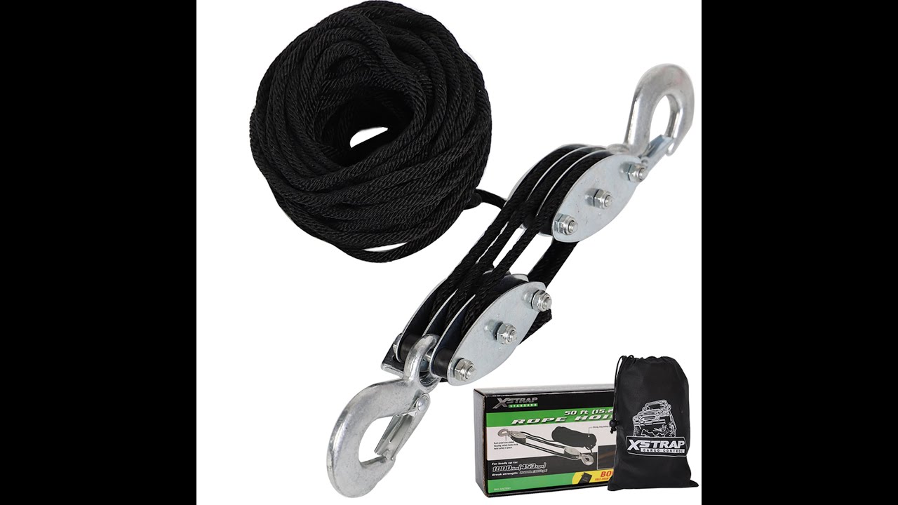 XSTRAP STANDARD Heavy-Duty 2,000 LB Breaking Strength 50 FT Rope Hoist