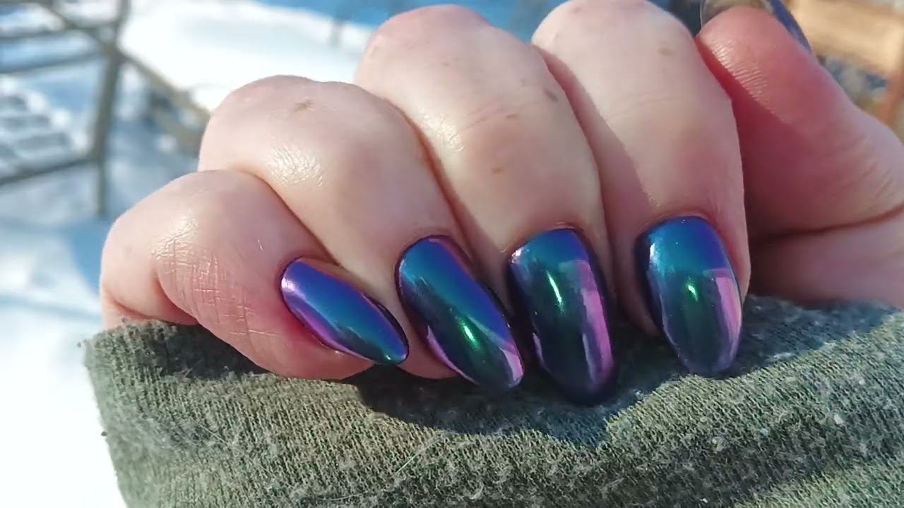 Rainbow Titanium Chameleon Chrome Nails