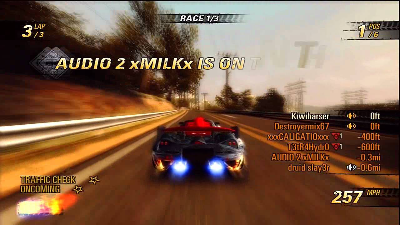 Burnout Revenge xbox 360 Angel Valley F online race